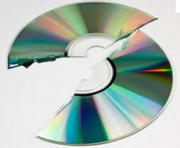 Scratched, broken DVD